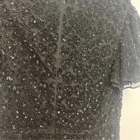 Mac Duggal Floral Beaded Sheath Dress - Cocktail Formal Rosette Beadwork - Picture 9 of 9